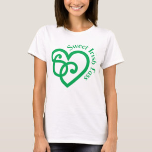 Sweet Irish Lass Celtic Heart Knot  Design T-Shirt