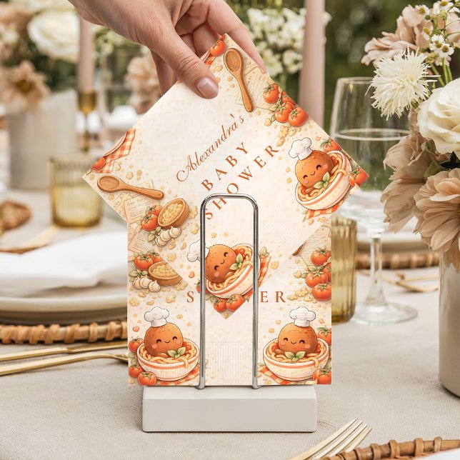Sweet Italian Meatball Baby Shower Napkin (Creator Uploaded)