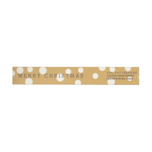 Sweet Ivory Dots Merry Christmas Greetings Label