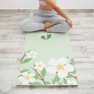 Sweet Jazmines Floral Monogram Yoga Mat