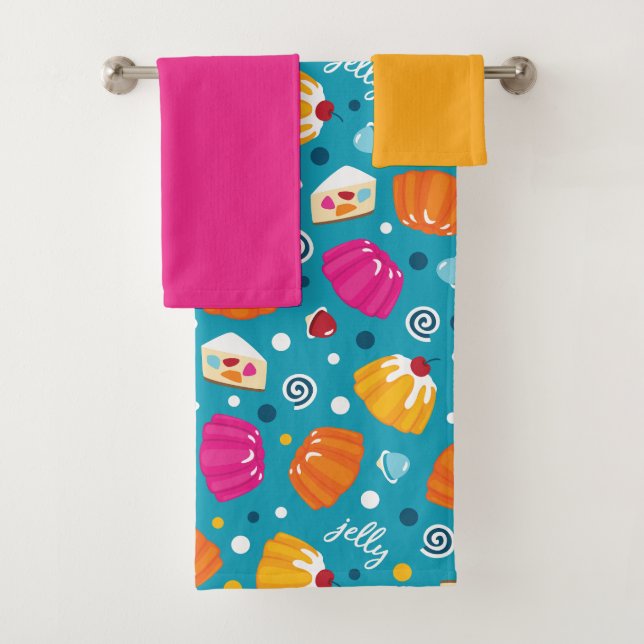 Sweet Jelly Pattern Bath Towel Set (Insitu)