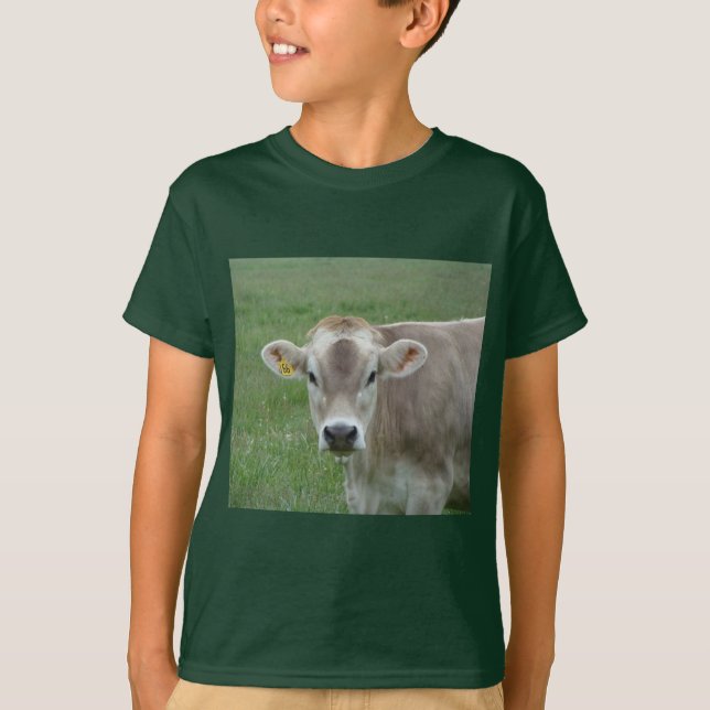 Sweet jersey cow in pasture T-Shirt (Front)