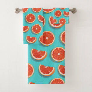 Sweet Juicy Orange Pattern Bath Towel Set