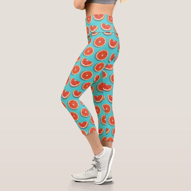Sweet Juicy Orange Pattern Capri Leggings (Left)