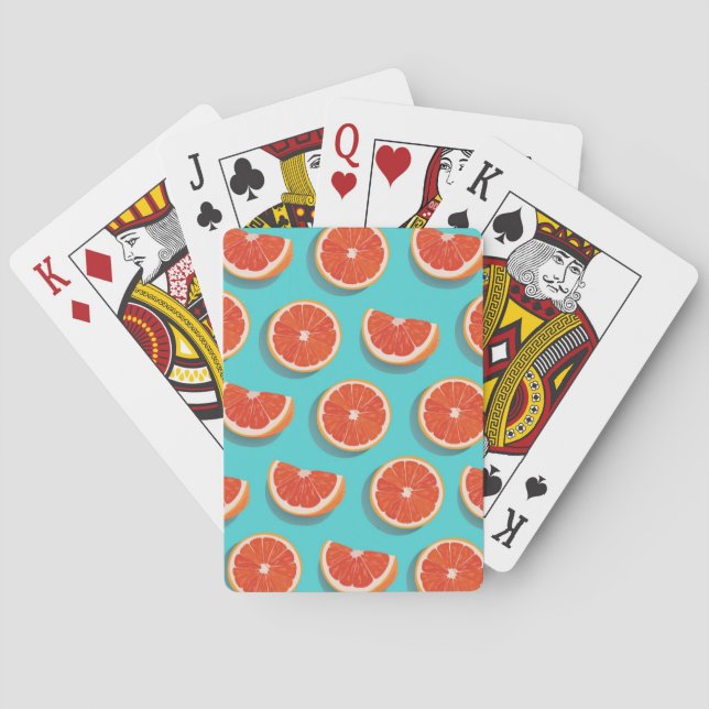 Sweet Juicy Orange Pattern Playing Cards (Back)