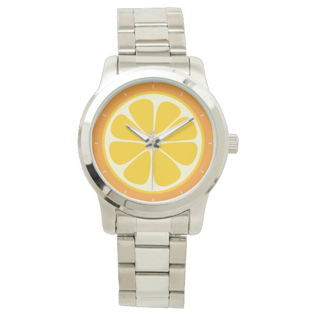 Sweet Juicy Orange Tropical Citrus Fruit Slice Watch (Front)