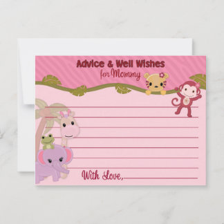 Sweet Jungle Babies Advice for Mummy Cards PINK