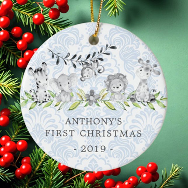 Sweet Jungle Photo Baby's First Christmas Ornament (Creator Uploaded)