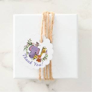 Sweet Jungle Safari Animals Baby Shower Thank You Favour Tags