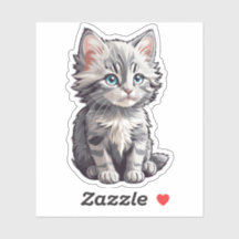 Sweet Kawaii Grey Cat
