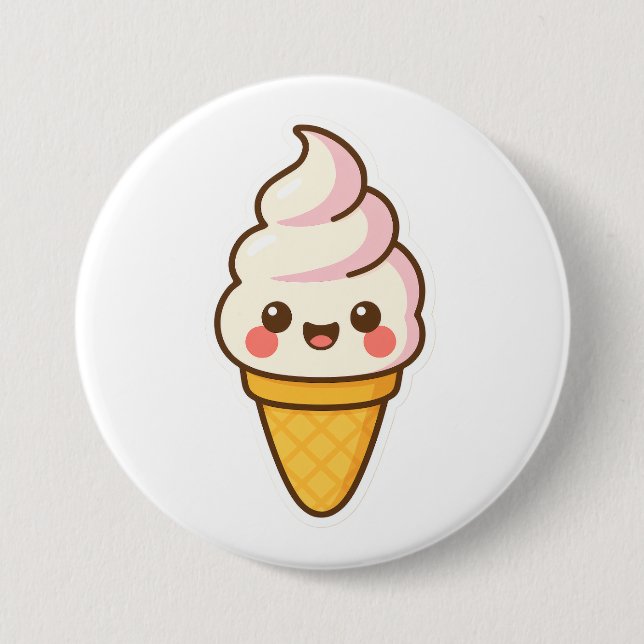 Sweet Kawaii Ice Cream 7.5 Cm Round Badge (Front)