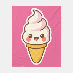 Sweet Kawaii Ice Cream Fleece Blanket