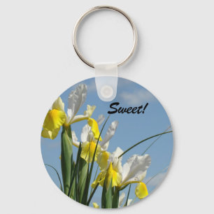 Sweet! keychain Iris Flowers Blue Sky Spring