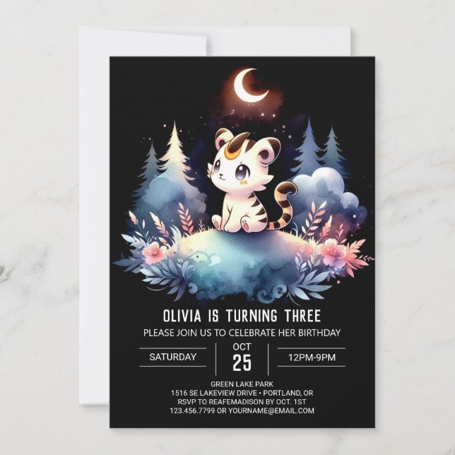 Sweet Kids Tiger Birthday Invitation (Front)