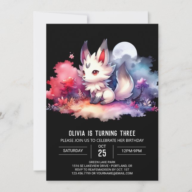 Sweet Kids Wolf Birthday Invitation (Front)