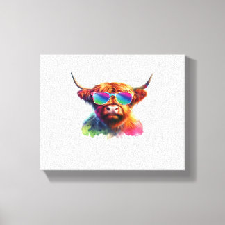 Sweet Kind and Humble Sunflower Cow Autumn Fall Es Canvas Print