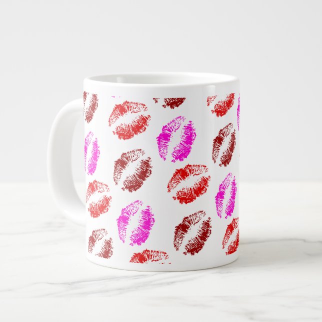 Sweet Kiss Lips Mark Large Coffee Mug (Front Left)