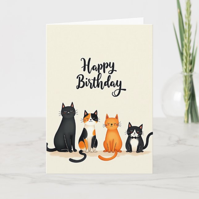 Sweet Kitten Birthday Card (Front)