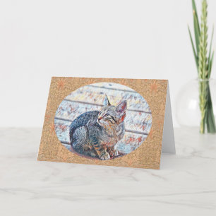 Sweet Kitten Cat Artsy Note Card