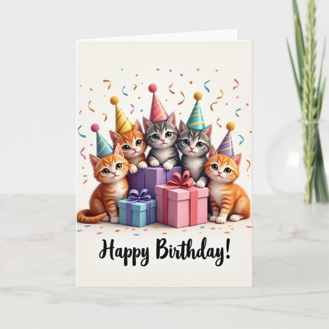 Sweet Kitten Hat Card (Front)