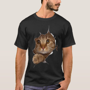 Sweet Kitten Torn Cloth - Funny Cat Lover Cat Owne T-Shirt