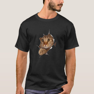 Sweet Kitten Torn Cloth Funny Cat Lover Cat Owner  T-Shirt