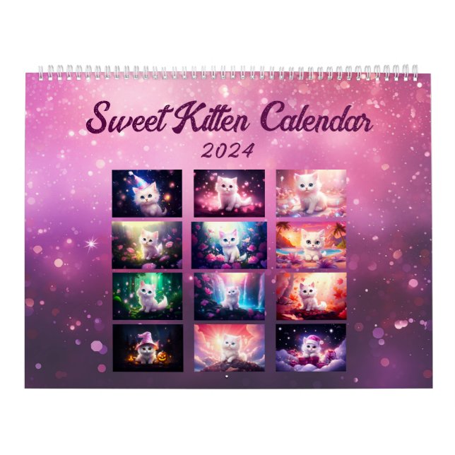 Sweet Kitten Two Page Large Calendar (Cover)