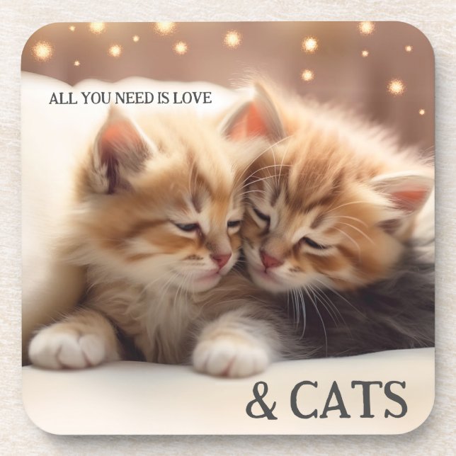 Sweet Kittens Cute Cat Coaster (Front)