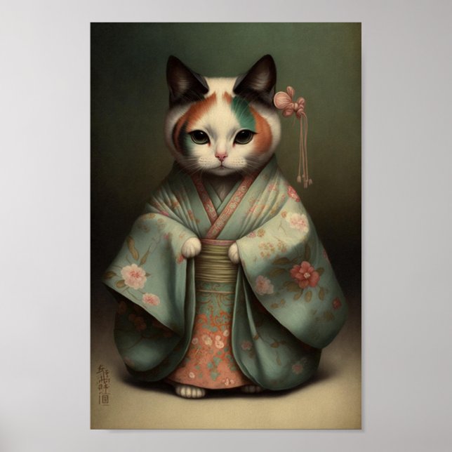 Sweet Kitty as a Geisha Girl in Kimono Poster (Front)