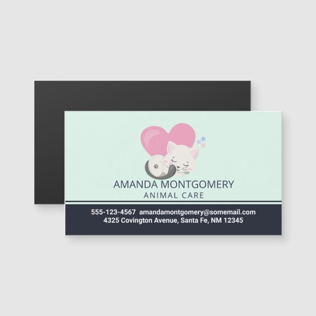 Sweet Kitty Cat Sleeping with a Big Pink Heart (Front/Back)