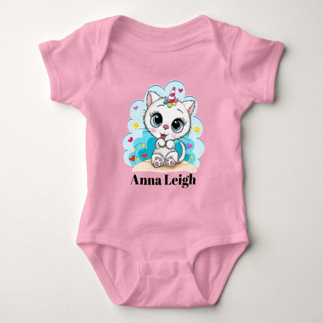 Sweet Kitty Unicorn ... Baby Bodysuit (Front)