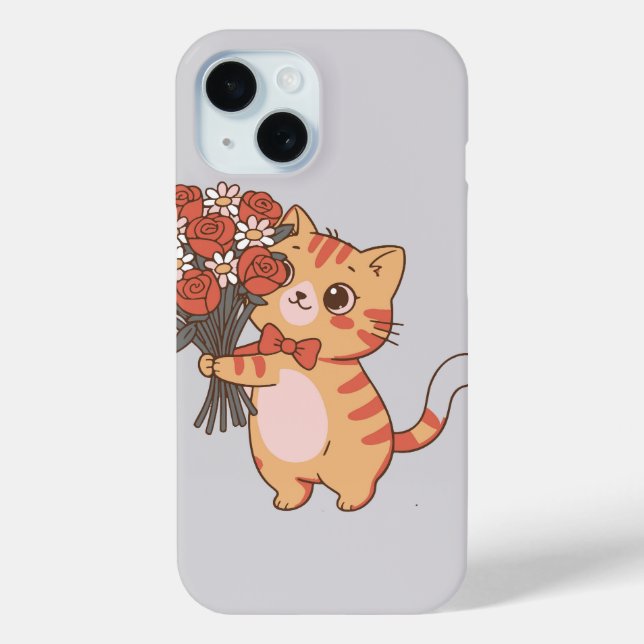 Sweet Kitty with Rose Bouquet Case-Mate iPhone Case (Back)