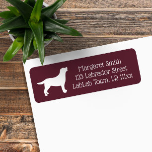 Sweet Labrador Silhouette Purple Return Address