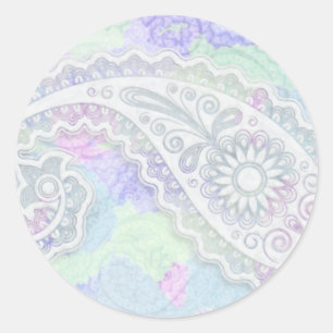 Sweet Lacey Paisley Classic Round Sticker