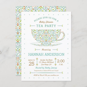Sweet Lacy Teacup Baby Shower Gender Neutral Invitation