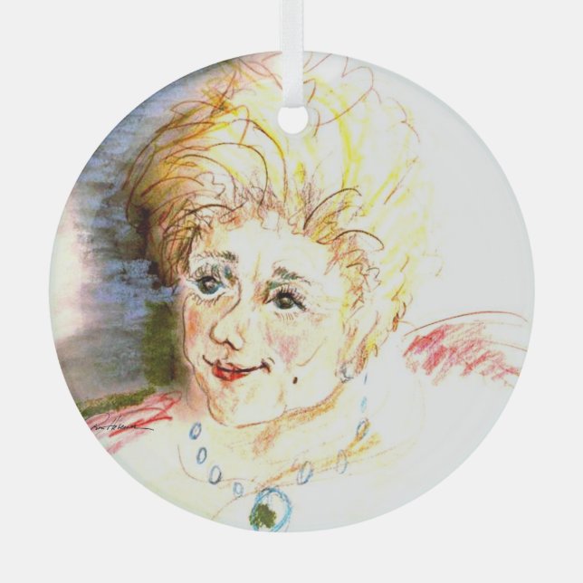 Sweet Lady Glass Tree Decoration (Front)