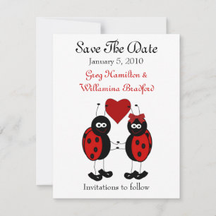 Sweet Ladybug Save the Date Announcements