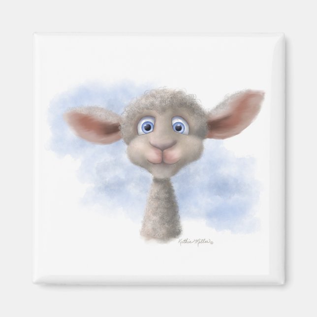 Sweet lamb Cartoon Magnet (Front)
