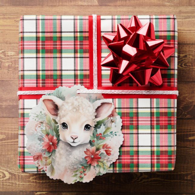 Sweet Lamb Gift Tag Christmas Tree Ornament (Insitu (Gift))