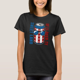 Sweet Land Of Li Beer Ty July 4th American Flag Us T-Shirt
