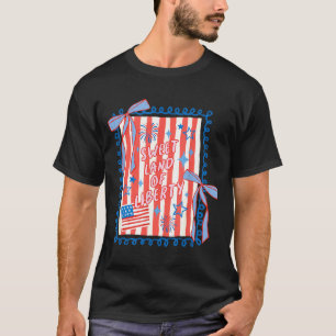 Sweet Land Of Liberty Patriotic Coquette Usa Bow T-Shirt