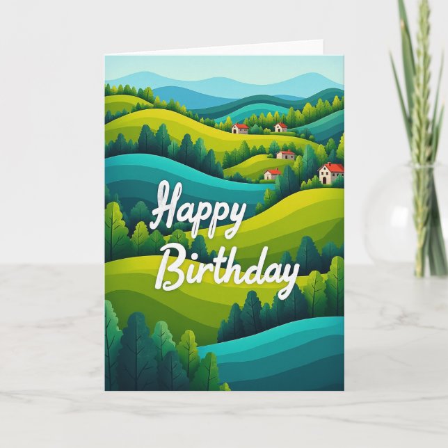 Sweet Landscape Birthday Card (Front)