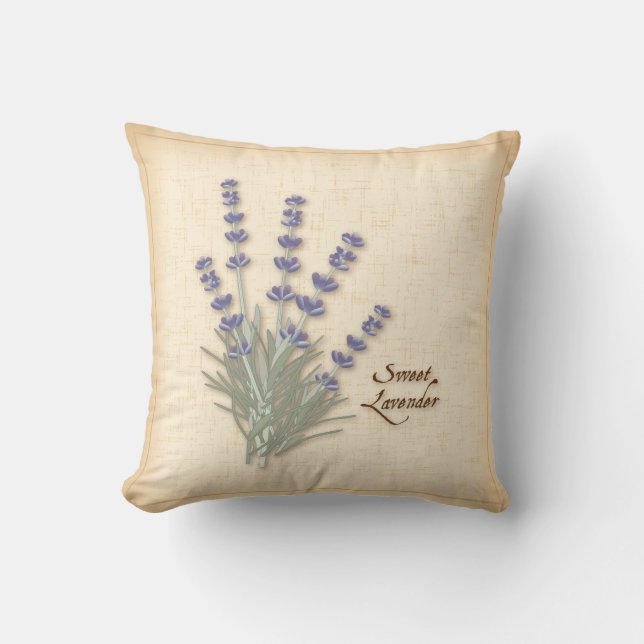 Sweet Lavender Throw Pillow (Front)