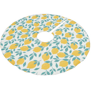 Sweet Lemon Branches Pattern Brushed Polyester Tree Skirt