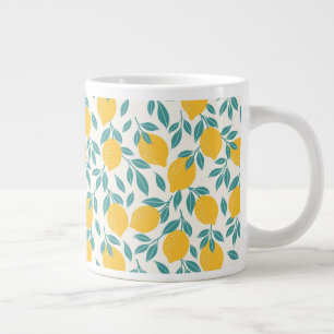 Sweet Lemon Branches Pattern Large Coffee Mug