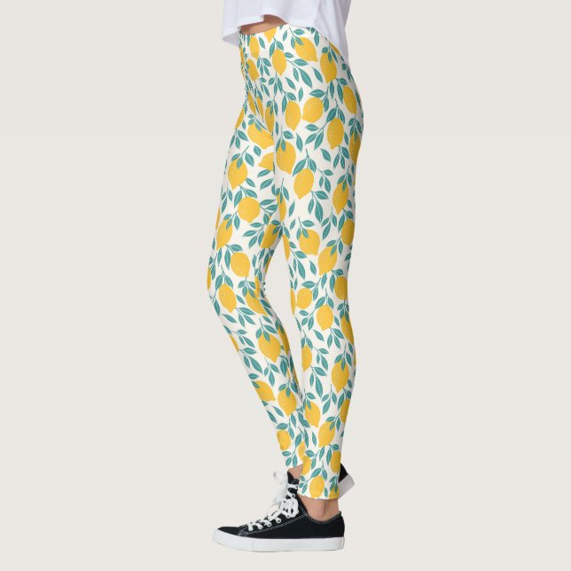 Sweet Lemon Branches Pattern Leggings (Left)