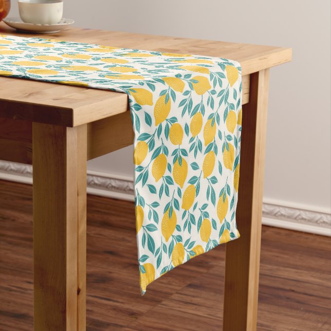 Sweet Lemon Branches Pattern Medium Table Runner (In Situ)