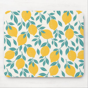Sweet Lemon Branches Pattern Mouse Pad