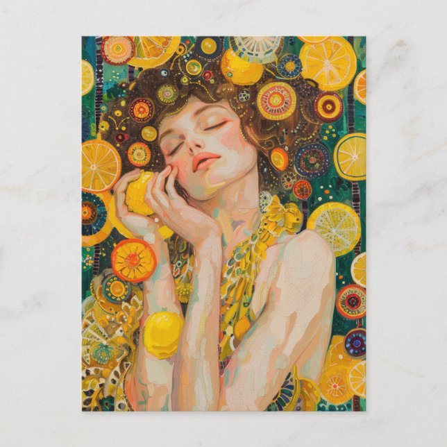 Sweet Lemon Dreams Klimt Style AI  Postcard (Front)