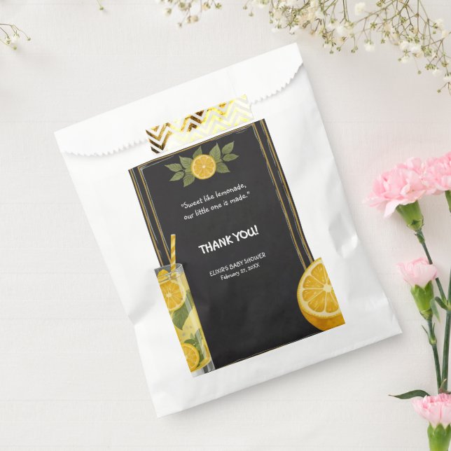 Sweet Lemonade Chalkboard Stand Baby Shower Favour Bags (Sealed)